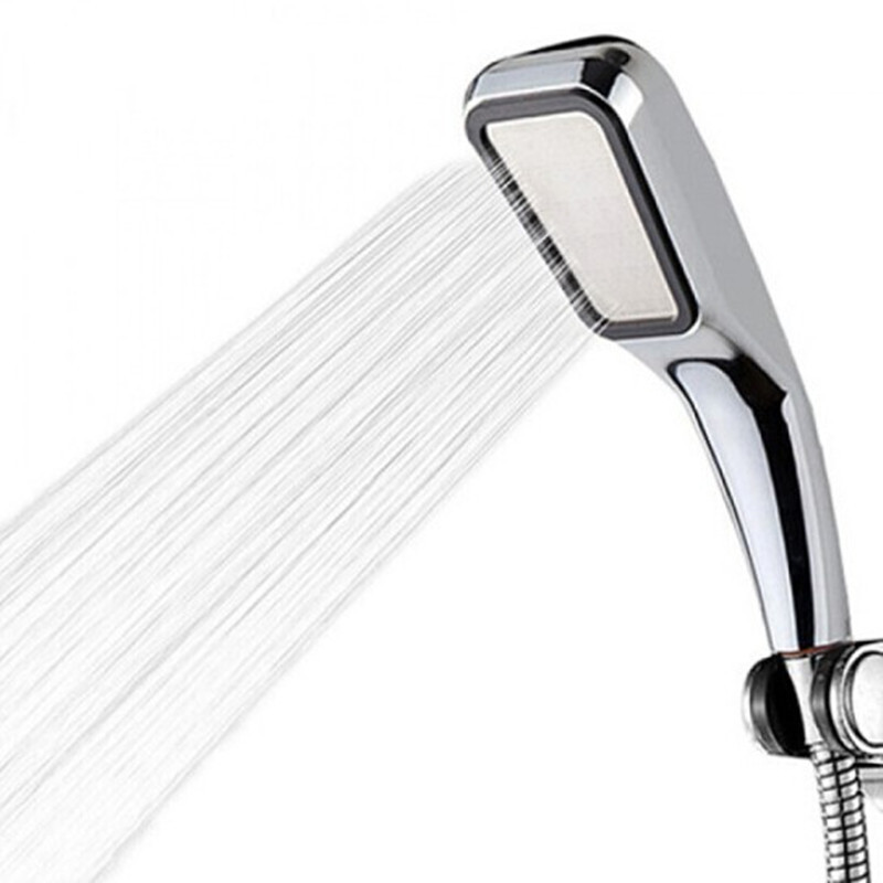 Vierkante Draagbare Douche Douche 300 Gaten Hoge Druk Regendouche Douchekop Waterbesparende Sproeier Mondstuk Badkamer Accessoires: WHITE