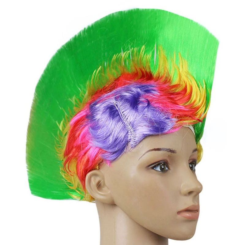 Party Hüte Regenbogen Punk Kostüm Stütze Lustige Schwanz Kamm Haar Hütte Halloween Clown Modellierung Maskerade Hütte für Erwachsene Jugendliche: E