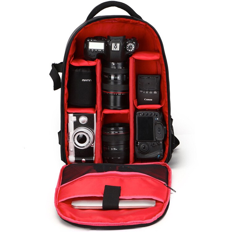 Rugzak Camera Gevallen Waterdichte Reizen Handtas Voor Camera Cover Tas Dslr Tas Video Foto Tassen Laptop Voor Canon/Nikon tafels Pc: Red