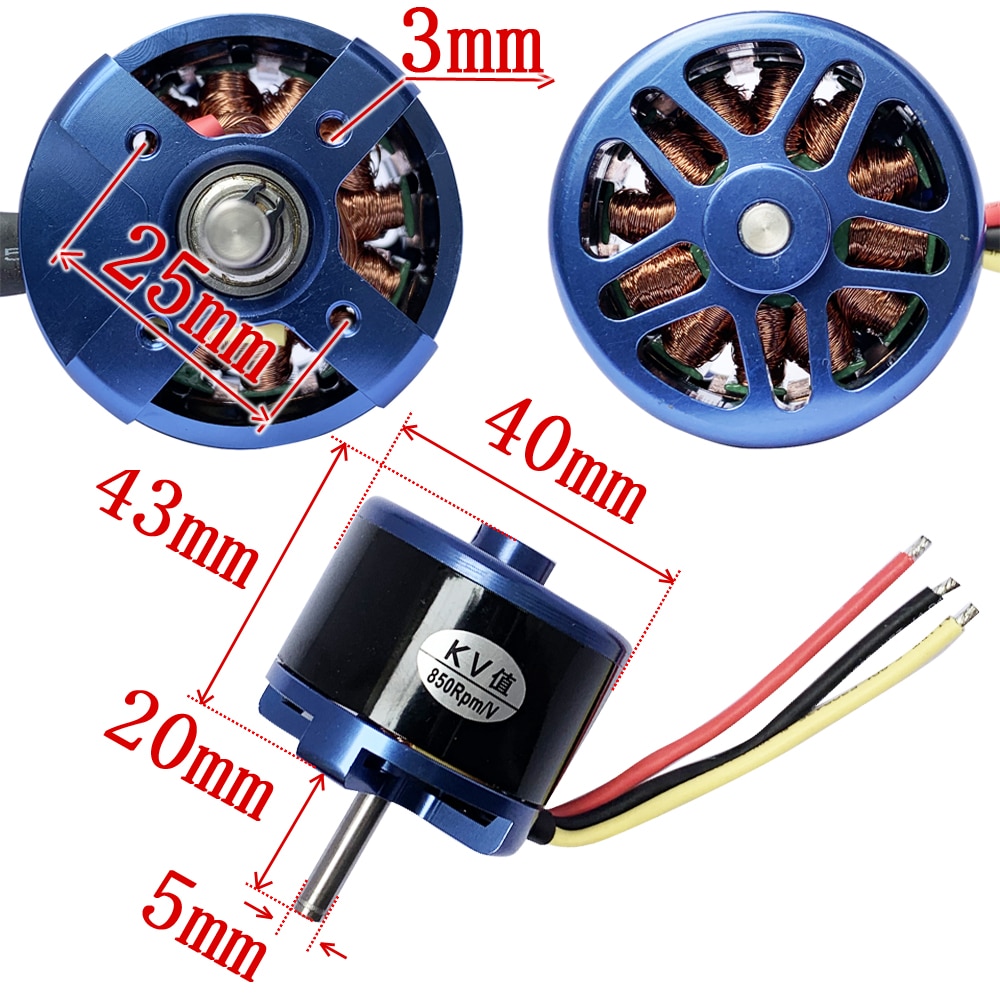 1pc 4240 Swiss Motor Brushless Outrunner DC motor Strong power supply 850KV Large Torque External Rotor Motor with Large Thrust