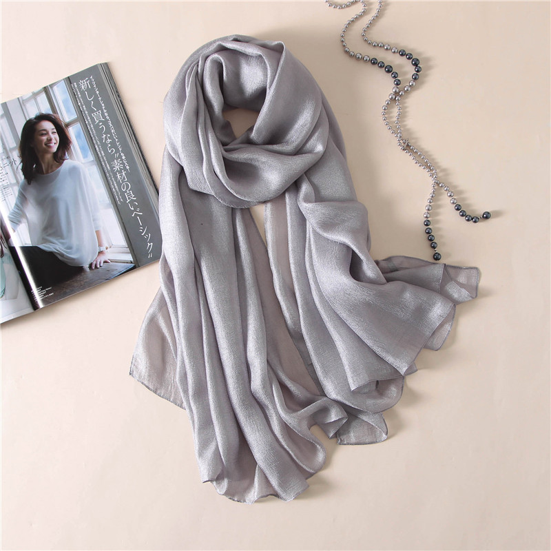 2023 de lujo bufanda de para mujer liso seda liné chales bufandas verano señora pañuelos Pashmina Foulard Hijab 180*90Cm: Multicolor