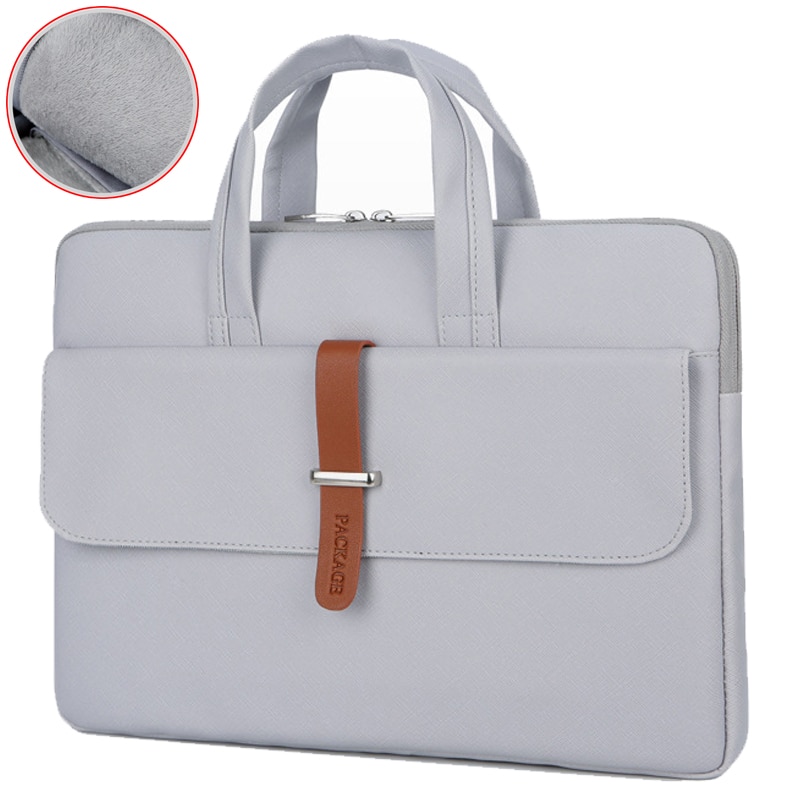 Waterdichte Pu Lederen 13 14 15.6 Inch Laptop Tas Mannen Vrouwen Business Handtas Vrouwelijke Notebook Tas