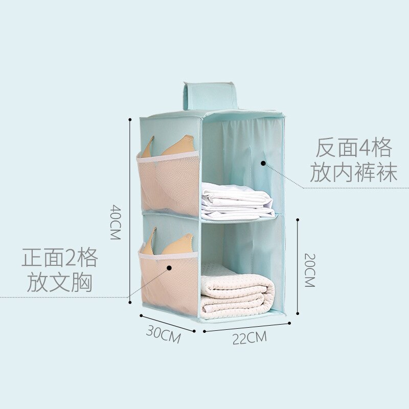 Multi-layer Wardrobe Closet Foldable Item Storage Rack Clothes Inner Hanger Closet Organizer Closet Organizer Storage Shelf: Blue / 4 layer