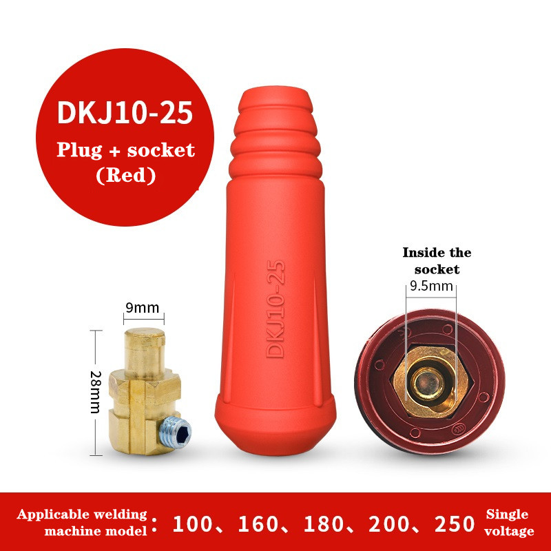 1 Set Rapid Fitting Europe Welding Machine Cable Connector DKJ 10-25 35-50 50-70 Quick Connector Welding Machine Plug Socket