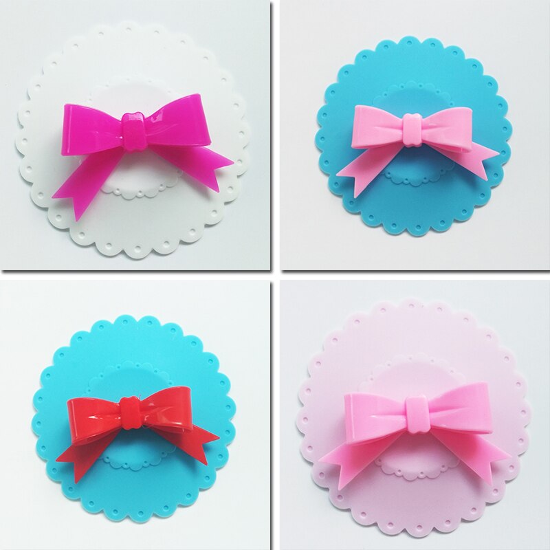 Siliconen bekerdeksels met strik, stofwerende komdeksels, isolatiebekerafdichtingen, mokkendeksels voor glazen bekers, drinkgerei, onderdelen, accessoires