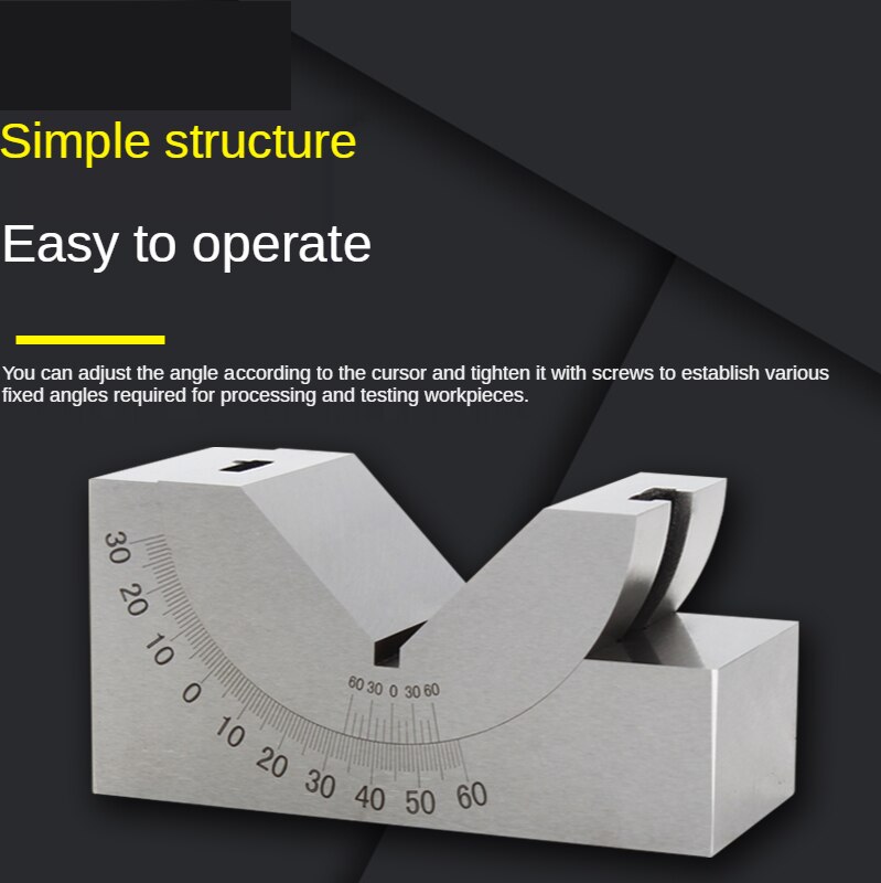 Drilling And Milling Machine Angle Pad Right Angle Precision Adjustable Angle Gauge Scale Angle Meter KP30