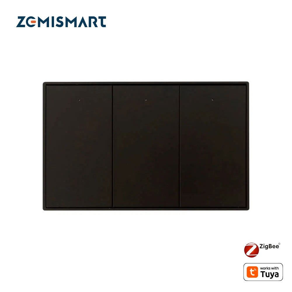 Zemismart Zigbee US AU interrupteur d'éclairage mural pas neutre 1 2 3 Gangs interrupteur noir fonctionne avec Tuya Alexa Google Home Voice