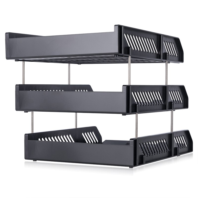 3 Tier Document Letter Trays Holder Desk Organizers Plastic Office Stackable Desk Shelf Rack for Filing Paper, Bills, Letters