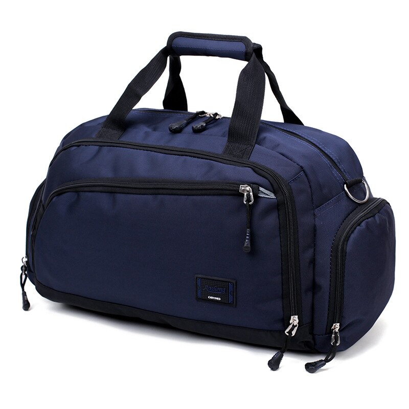 Waterdichte Nylon Reizen Handtas Mannen Mode Carry On Weekend Tassen Vintage Casual Duffel Schoudertassen Vrouwen Weekendtas: Blauw