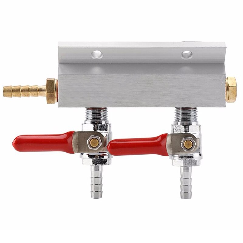 2 Way Beer Brewing Gas Manifold CO2 Distributor Splitter Beer Integrated Check Valves Homebrew Beer Making Brewing Tool