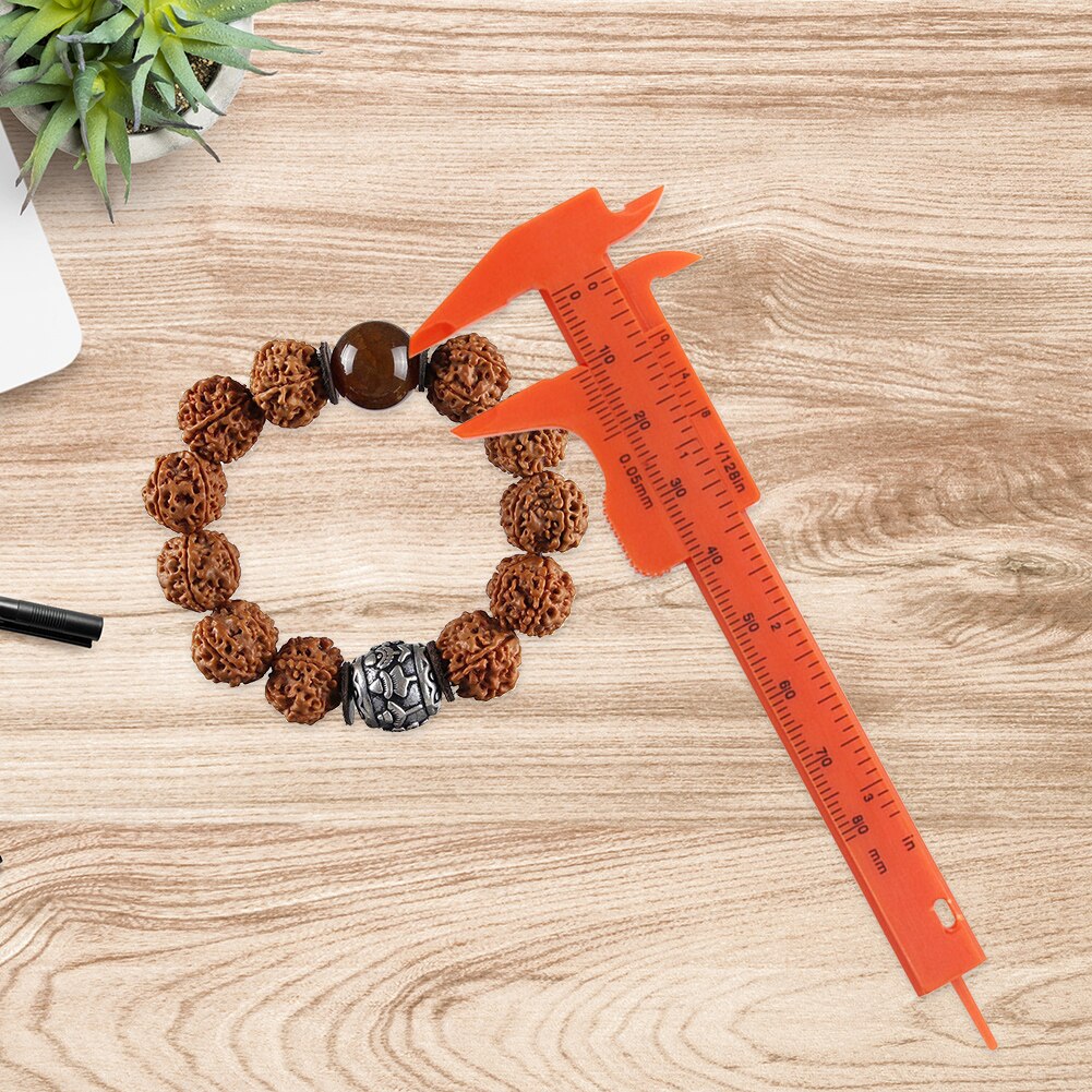 Practical Vernier Caliper Millimeter/Inches Plastic Double Scale Ruler Student Sliding Micrometer Precision Measuring Gadget