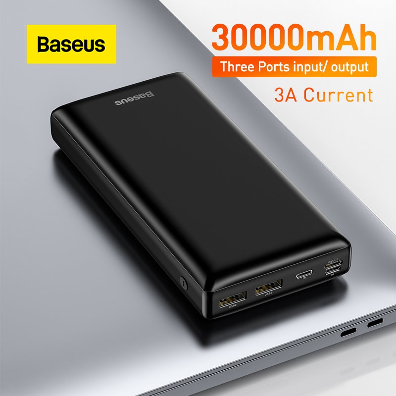 Baseus Energie Bank 30000mAh USB C Schnelle Aufladen Energie Tragbare Externe Batterie Ladegerät Für iPhone 1112 Profi Xiaomi Pover Bank