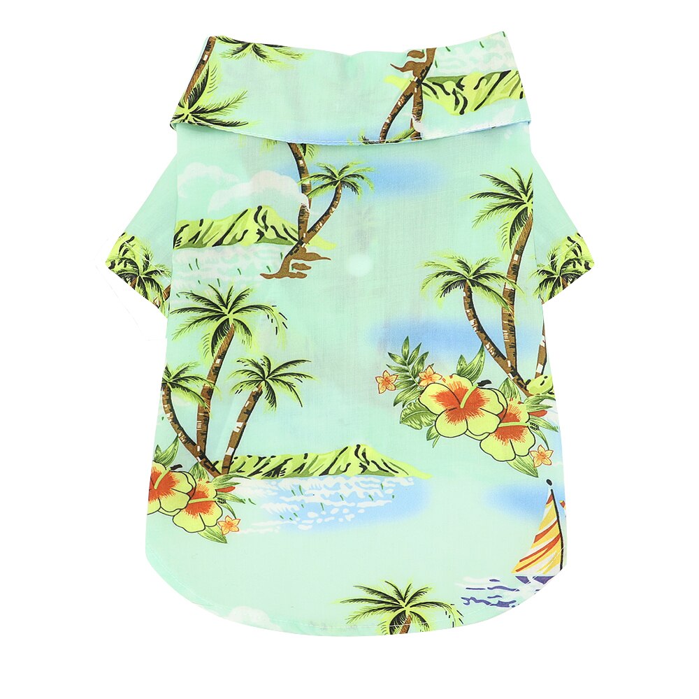 Camisas de gato de Estilo Hawaiano, ropa de playa, chaleco, camiseta Floral para mascotas, perros pequeños y grandes, gatos, Chihuahua, cachorro, suministros para mascotas: Blue / M
