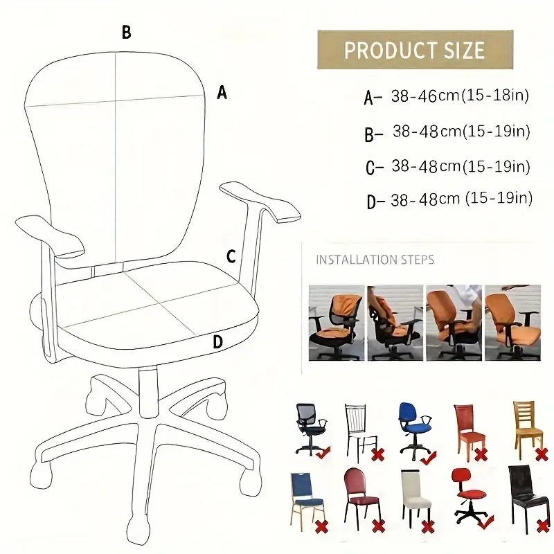 2 pièces/ensemble haute élastique Plaid velours chaise de bureau couvre épaissir ordinateur Spandex fendu housse de siège fauteuil couverture Textile de maison