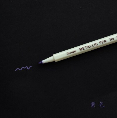 10 Kleuren Set Tekenen Schilderen Marker Pennen Metallic Pen Voor Zwart Papier Glas Hout Kunst Schoolbenodigdheden Briefpapier Handtekening Pen: Purple 10 Pcs