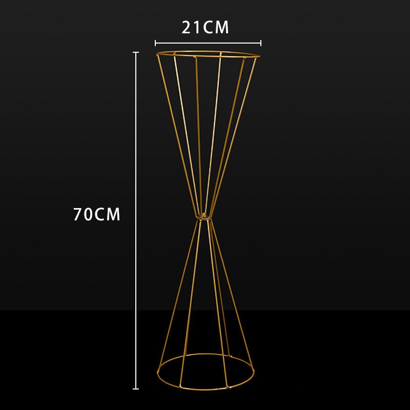 Gold Metal Flower Stand Flower Pillar Rack Centerpiece Road Lead For Wedding Party Event Decoration