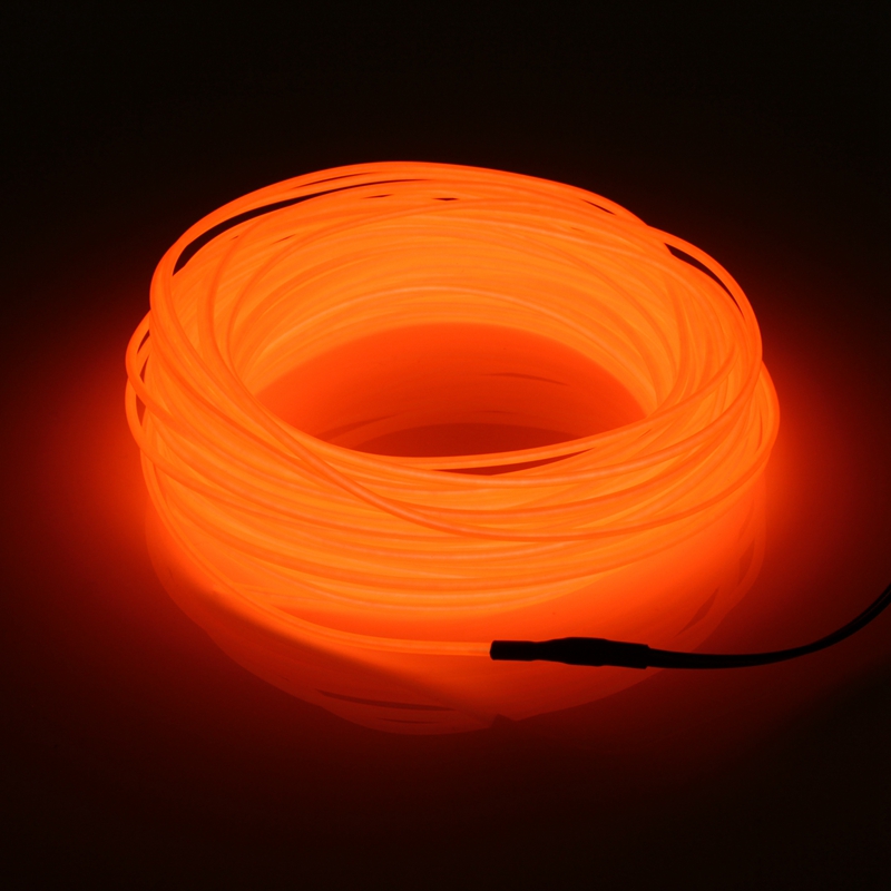 Jiguoor 20M EL LED flexibel Weichen Schlauch Draht Neon- glühen Auto Seil Streifen Licht Weihnachten Dekor AC 12V weihnachten Heimat Dekoration: Orange / 10M