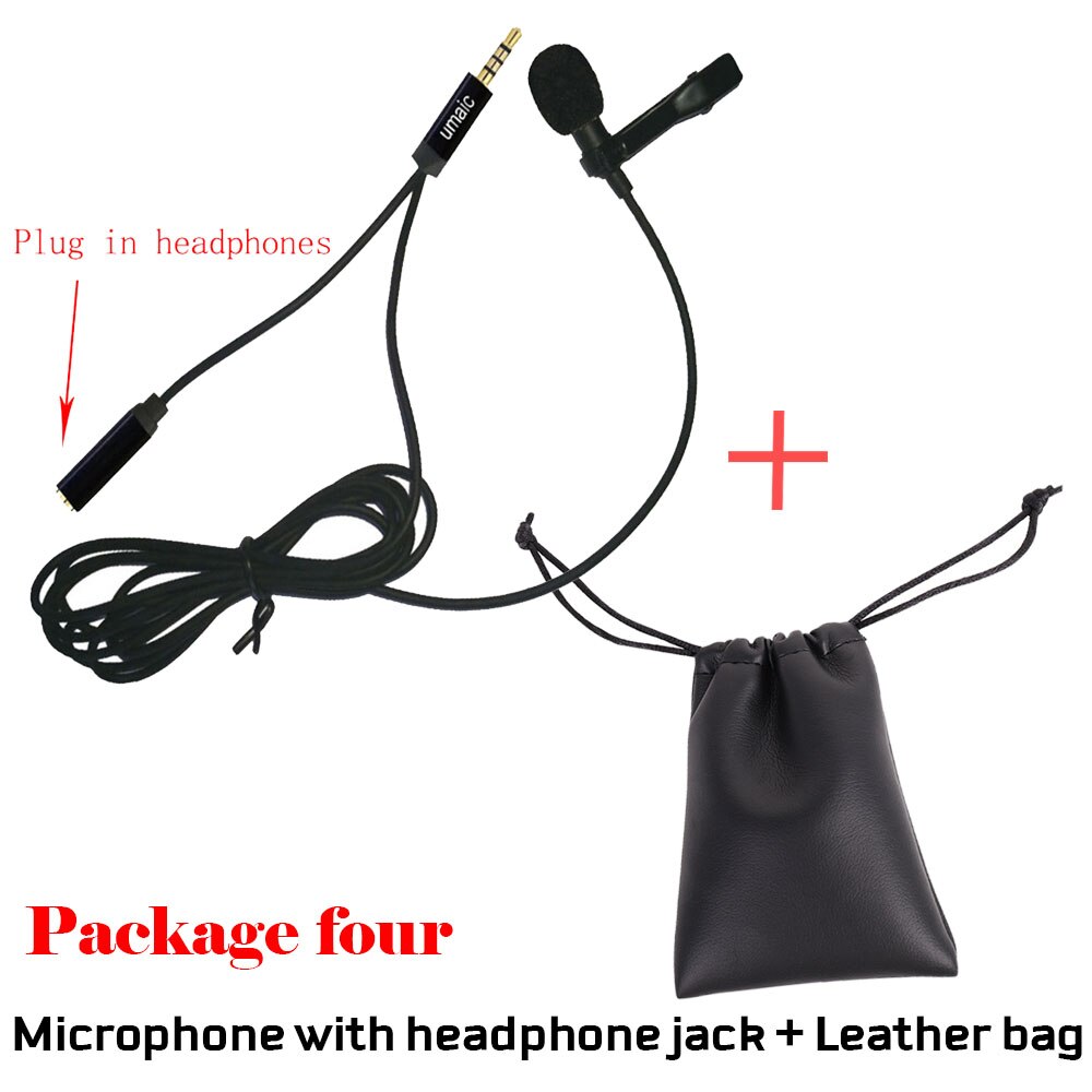 Micrófono portátil de solapa con Clip, Mini condensador con cable, manos libres, conector de 3,5mm, para Iphone, SamsungXiaomi, portátil: Package 4 Black