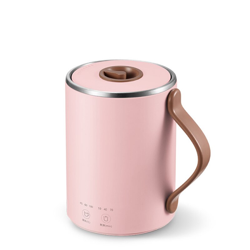 350ml Health Pot Portable Kettle Electric Stewing Soup Cup Tea Maker Porridge Bird Nest Dessert Boiling Cup Office 220V EU: Pink / US