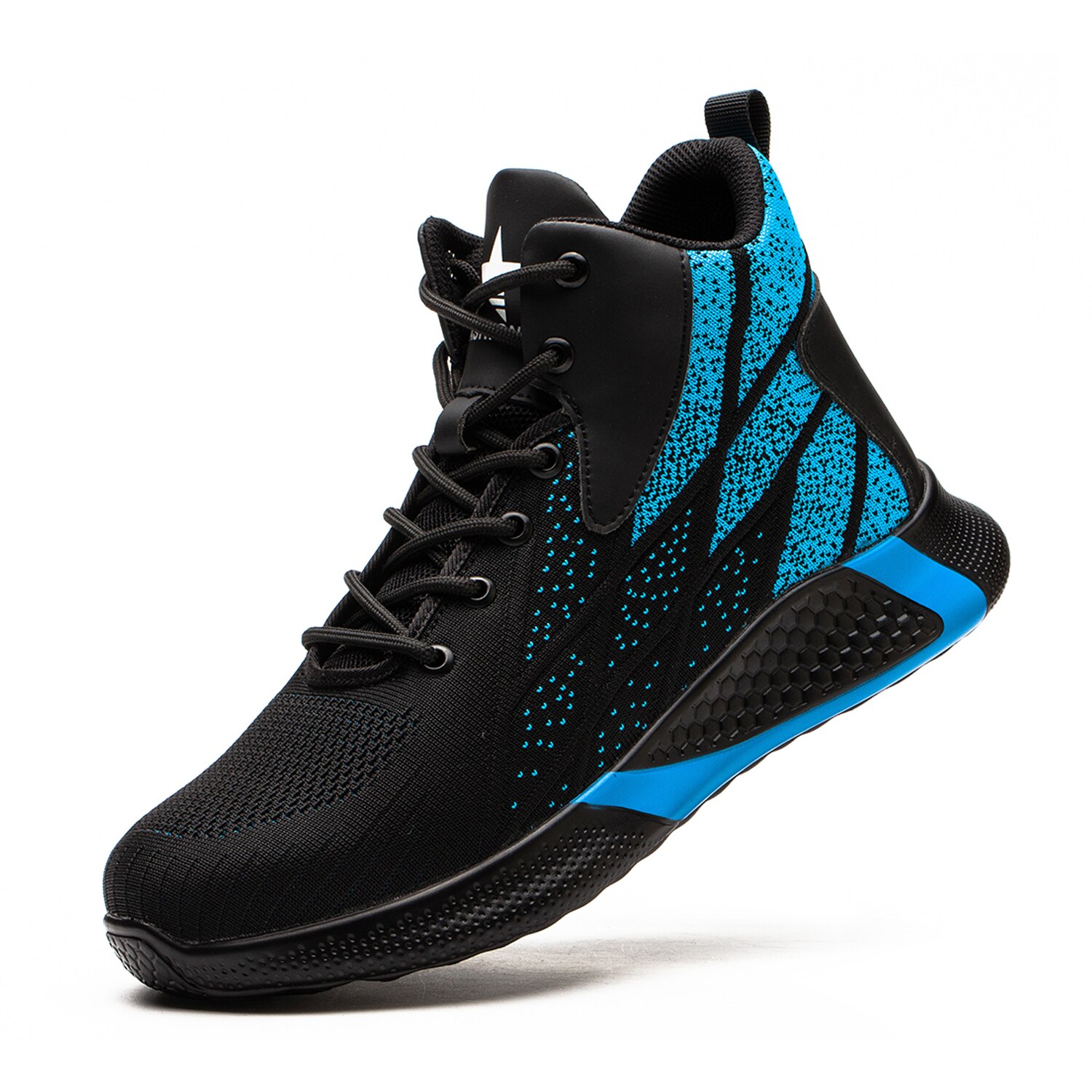 Suadex Werkschoenen Veiligheid Stalen Neus Schoenen Mannen Ademende Sneakers Schoenen Ankle Wandelschoenen Anti-Piercing Beschermende Schoeisel: Blue / 48