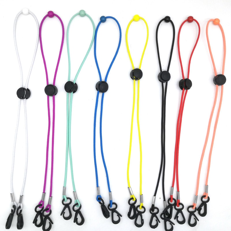 1PC 70cm Mask Hanging Rope Face Mask Lanyard Disposable Lanyard Holder Adjustable Traceless Ear Hanging Rope Two Hooks