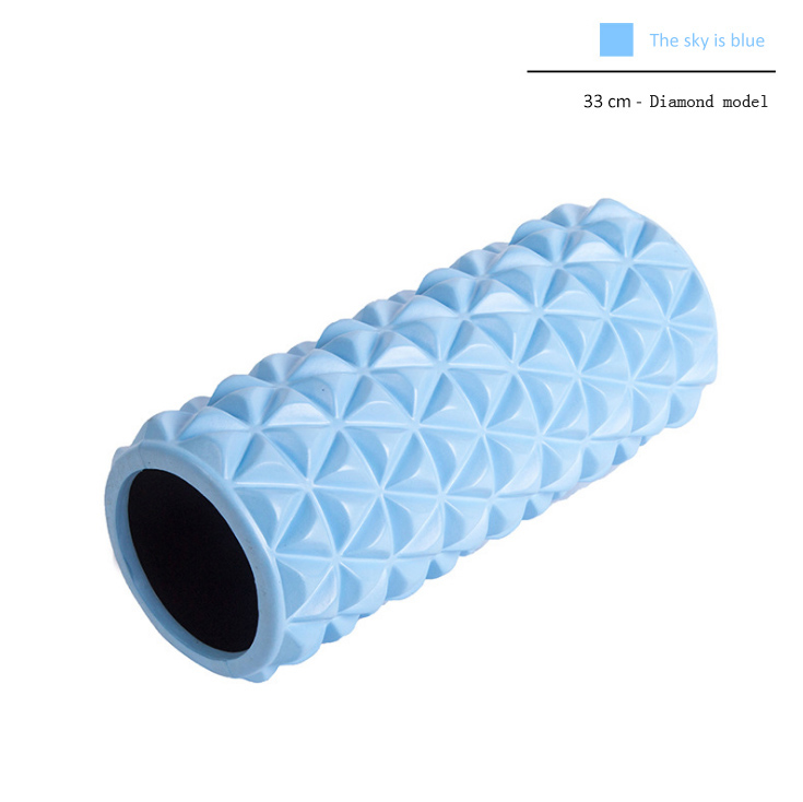 Drill Stone Yoga Massage Foam Roller Muscle Relax Lean Leg Foam Column Fitness Spike Yoga Stick Beginner Shaft Roller: Blue