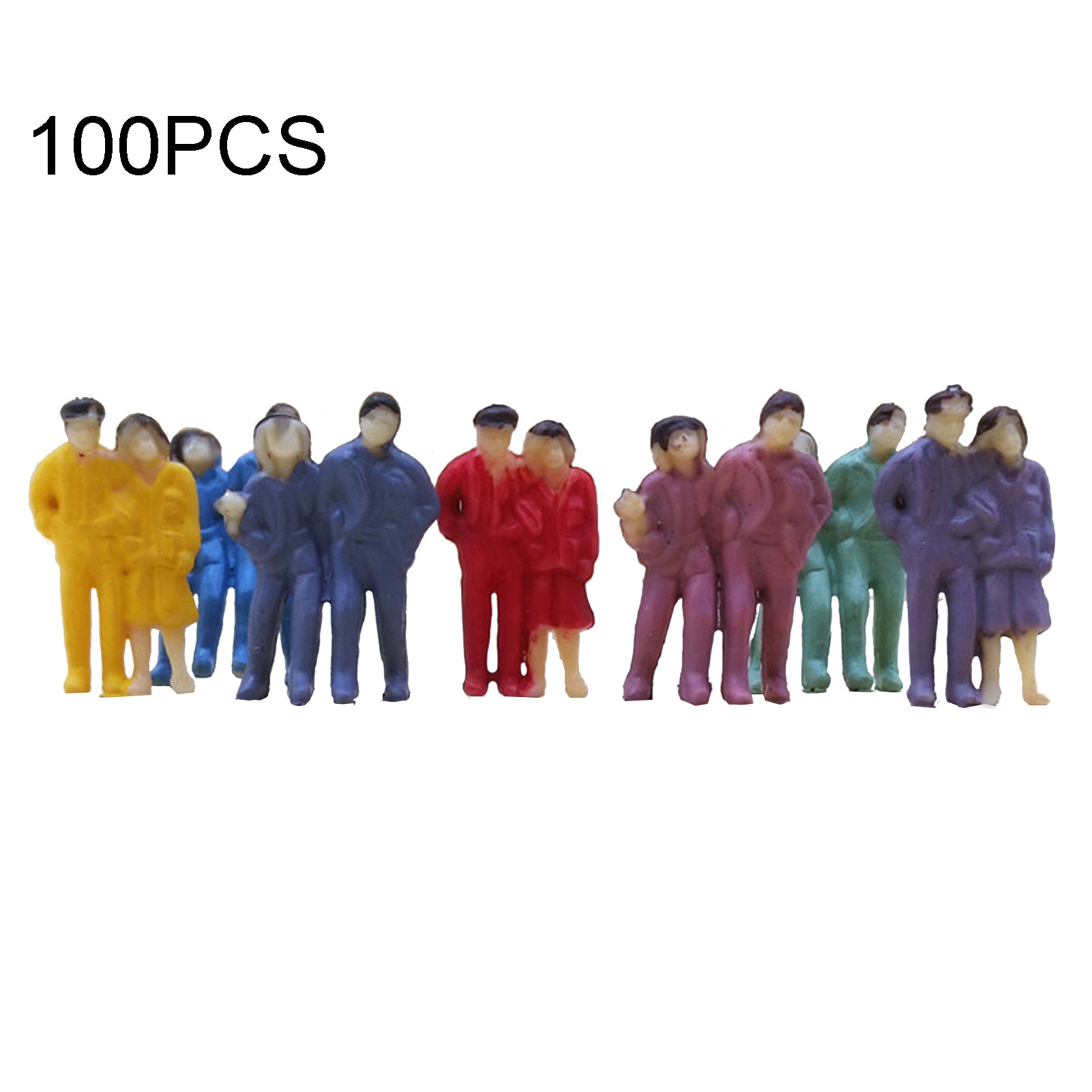 100Pcs 1:87 Scale Figures Miniature Mixed Model DIY Standing Sitting People