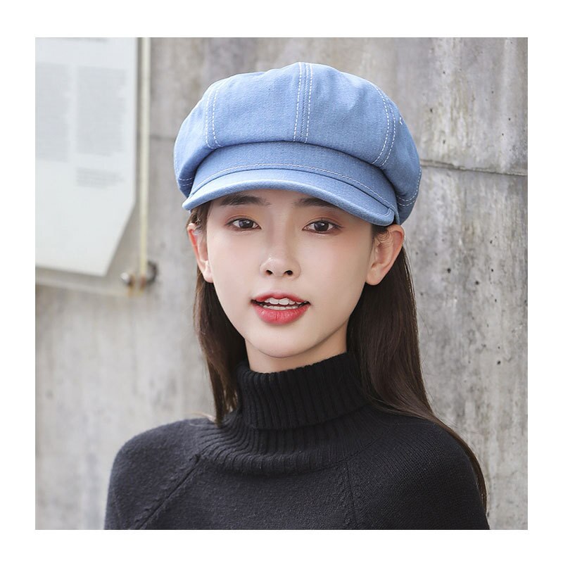 Nowe mody kobiet berety moda retro kolor pasujące ośmioboczna czapka kobiet grube ciepłe czapki zimowe czapka gazeciarza