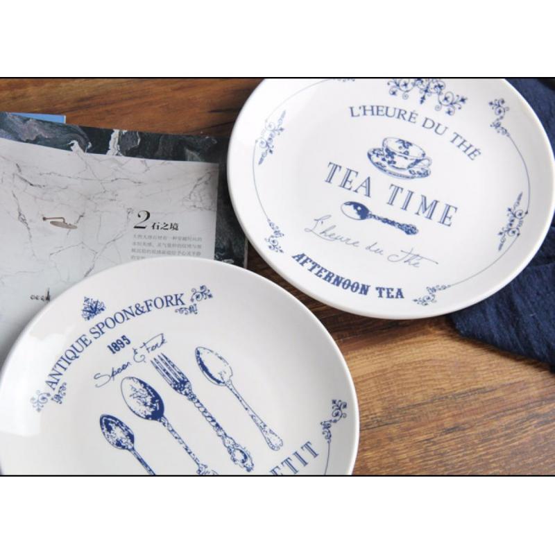 Plates Breakfast Steak Children's Fruit Plate Hand Painted Dinner Dish Cutlery Cartoon Ceramic Platos Dessert Plates