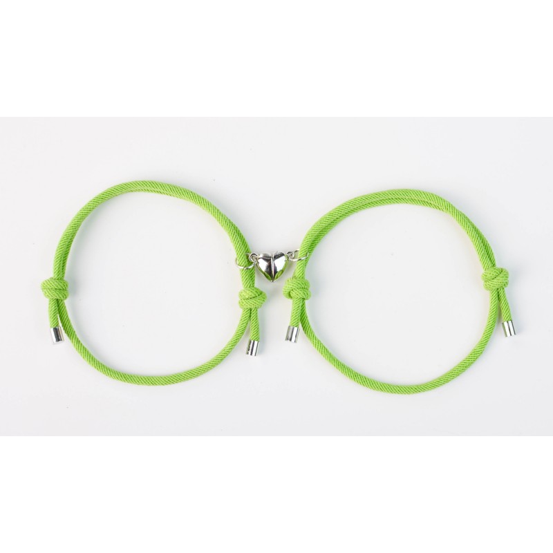 2 uds pulsera magnética pulsera magnética pareja cerradura corazón pulsera magnética cuerda trenzada ajustable pulsera de amistad para dos: Rojo óxido