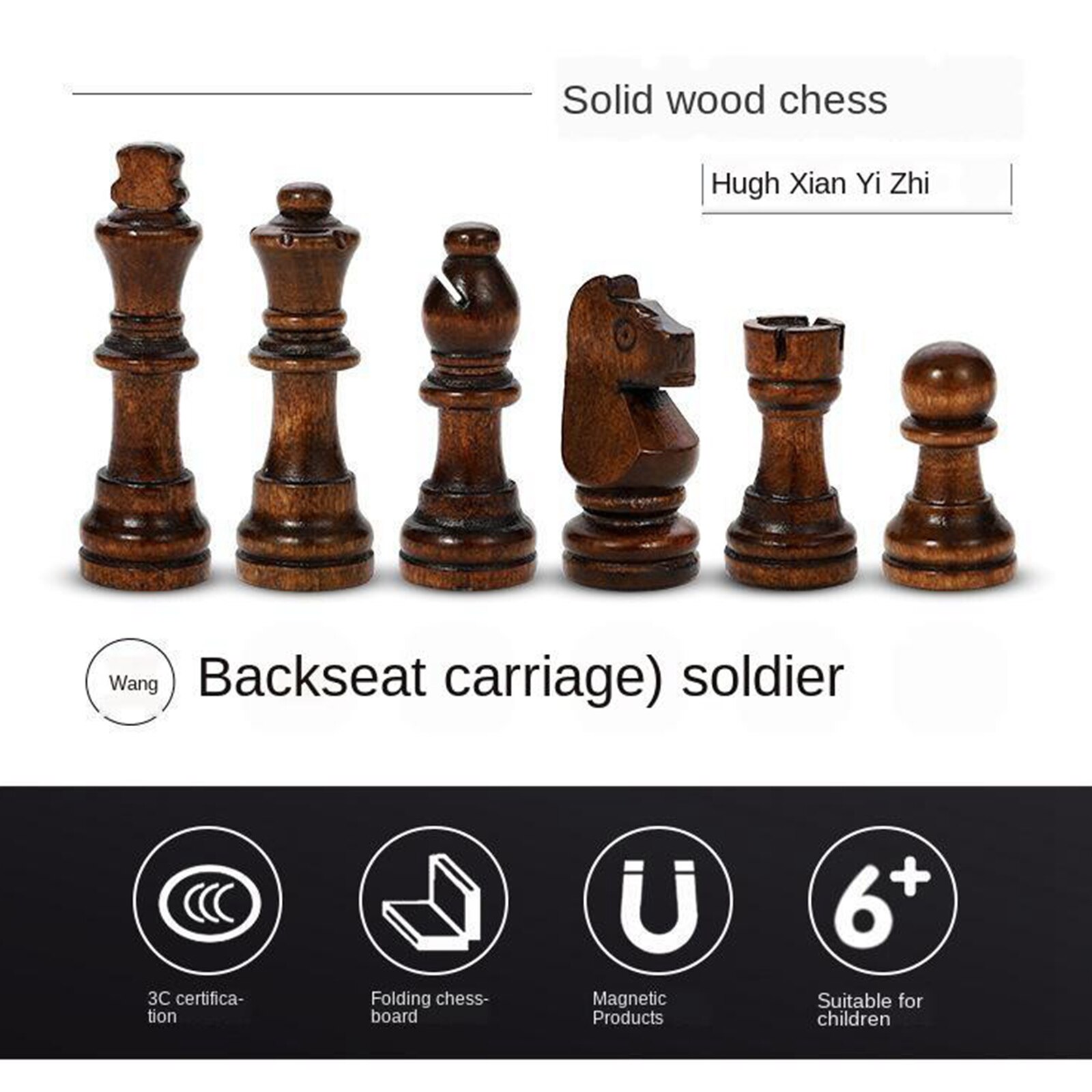 Wooden Chess Set Classic Board Game Folding Chess Board Game Set Toy Adult Kids Family Game Toys 34 Wooden Chess