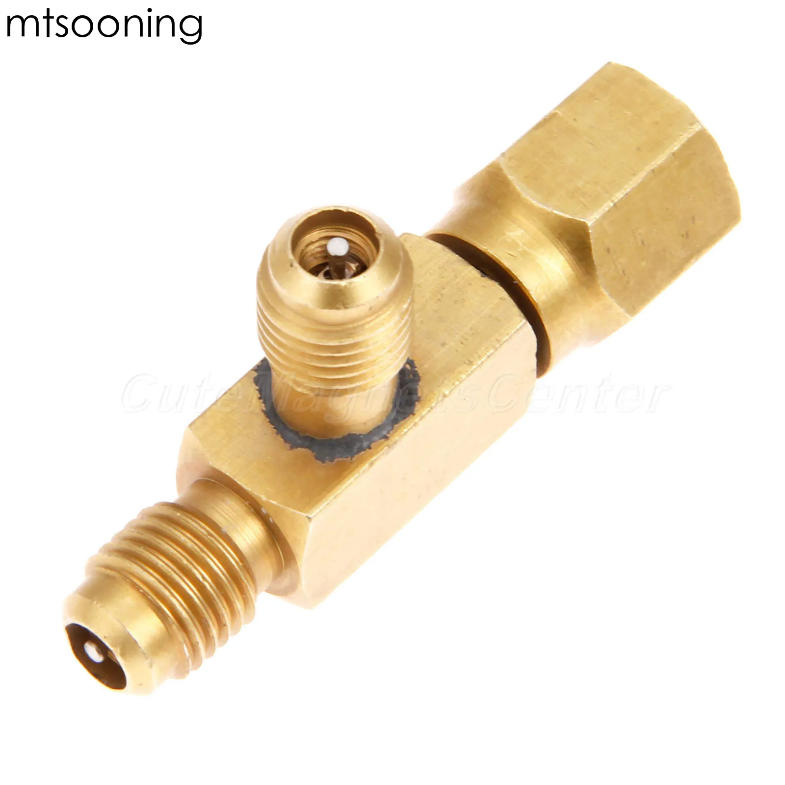 Mtsooning tee adapter omvandlare 1/4 "manlig och kvinnlig sae flare vridbar kontakt mässing