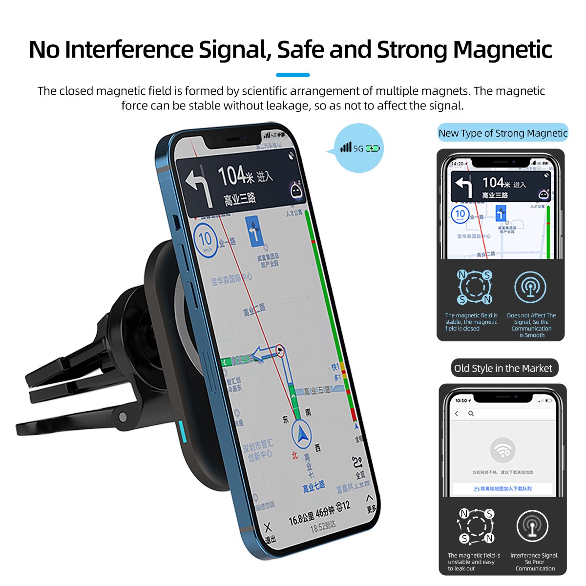 15W Magnetische Auto Draadloze Oplader Houder Voor Iphone 12 Mini Pro Max Snelle Opladen Draadloze Oplader Auto Draagbare Oplader telefoon