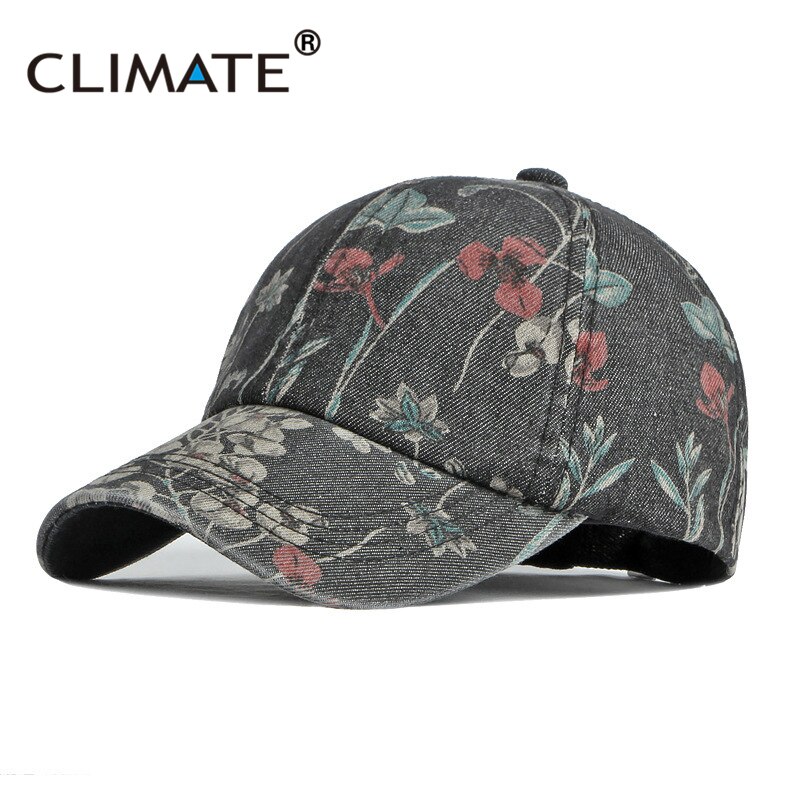 Klimaat Vrouwen Bloem Lente Baseball Cap Mooie Bloemen Mode Cap Mooie Ademende Hoed Cadeau Voor Vrouwen Vrouw Moeder Jong Meisje: CQ1853-Black
