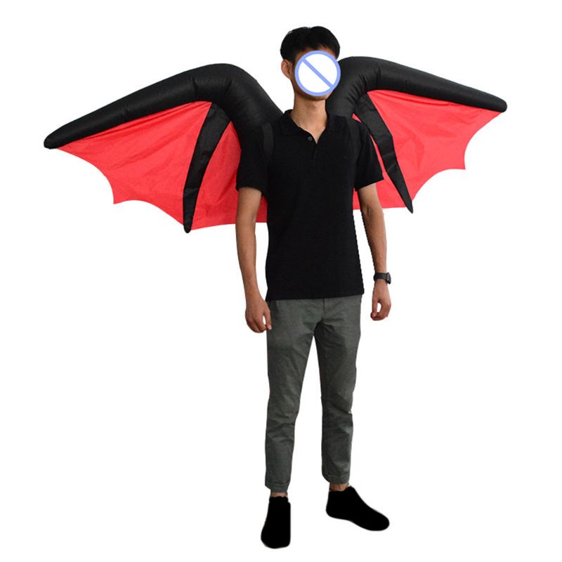 Bat Wing Inflatable Costume Adults Funny Blow up Outfit Halloween Cosplay Suit K92D