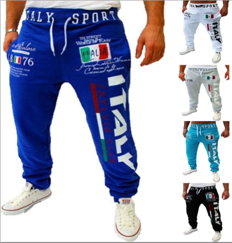 Casual byxor italiensk flagga tryck casual byxor stor storlek
