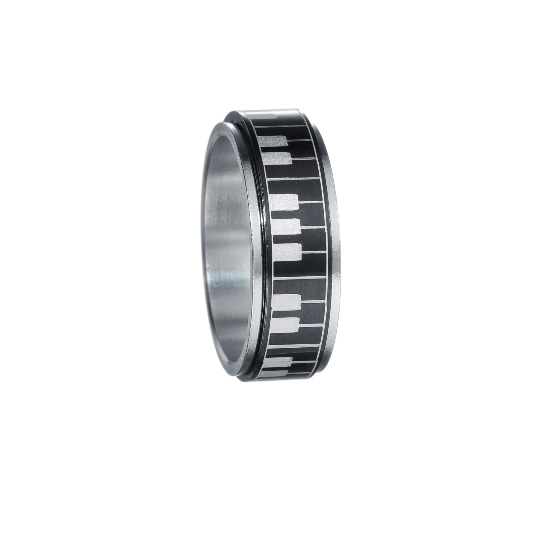 Porte-clés piano noir et blanc de 8 mm – Bijoux élégants pour hommes pour les amateurs de musique – Accessoire d'anniversaire unique