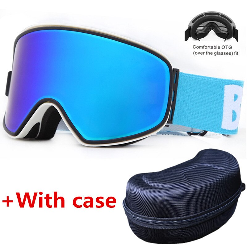 Skibriller 2 in 1 med magnetisk dual-use linse for nattski anti-tåke  uv400 snowboardbriller menn dame skibriller: Nr .6 med koffert