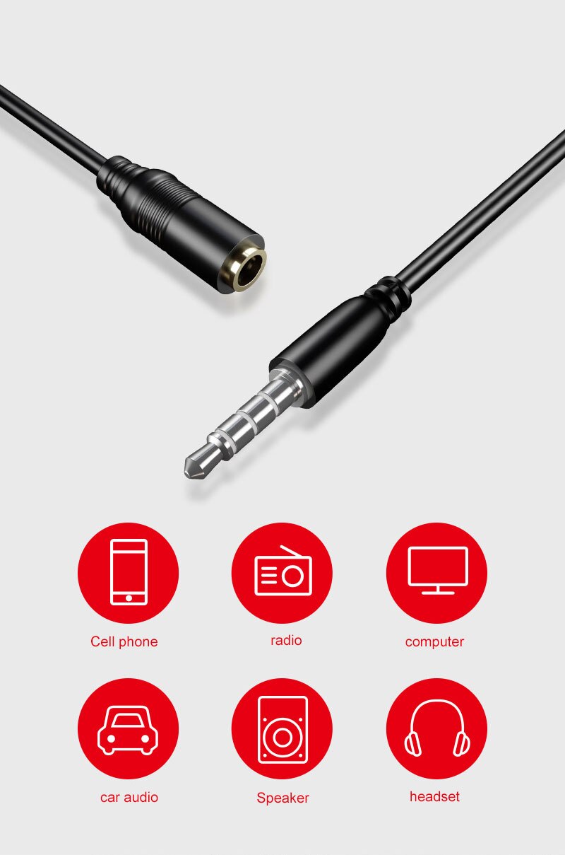 Universal 0.75M - 3.5mm Stereo Mini Headphone Jack Cable Audio Lead Portable Audio & Video Speaker Music Accessories