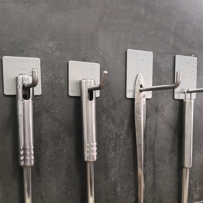 4 pcs/set 304 Stainless Steel Brush Hook Single Hook Multi-function Hitchen Storage Hook Free Punch Hook