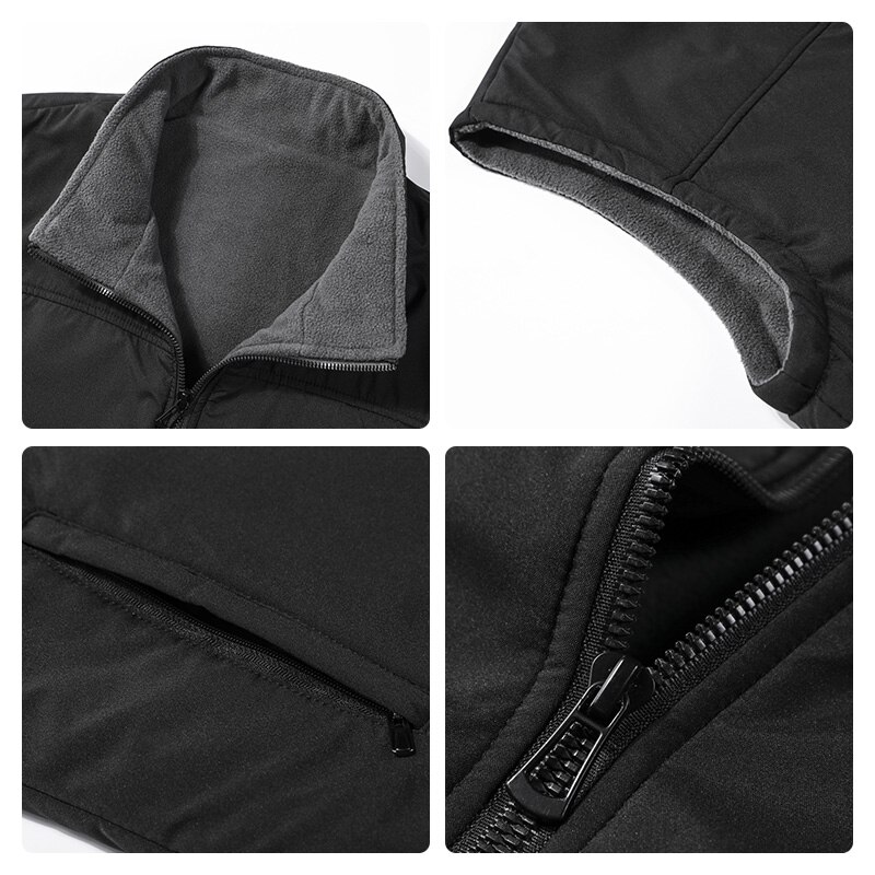 Menn høst tykk ermeløs vest jakke vest menns vinter uformelle varme vester ermeløs yttertøy fleecejakke 5xl
