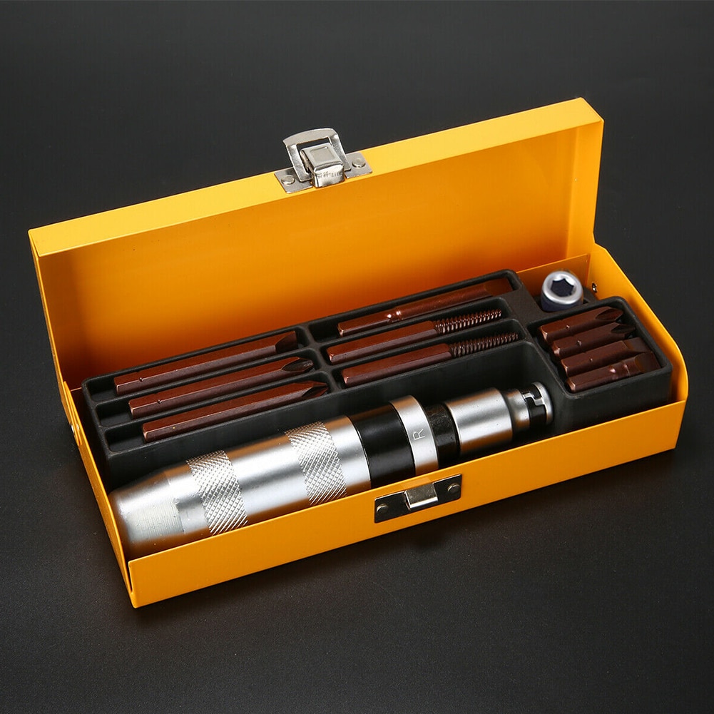12pcs Socket Electric Flat Impact Driver Bits Screwdriver Set Screw Drill Extractor Practical Kit Hand Tool With Case Non Slip
