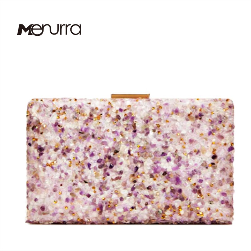 Elegante Sprankelende Glitter Avond Clutch Bag Kleurrijke Kleur Steen Vrouwen Messenger Schouder Dag Koppelingen Dame Mode Shell Tas