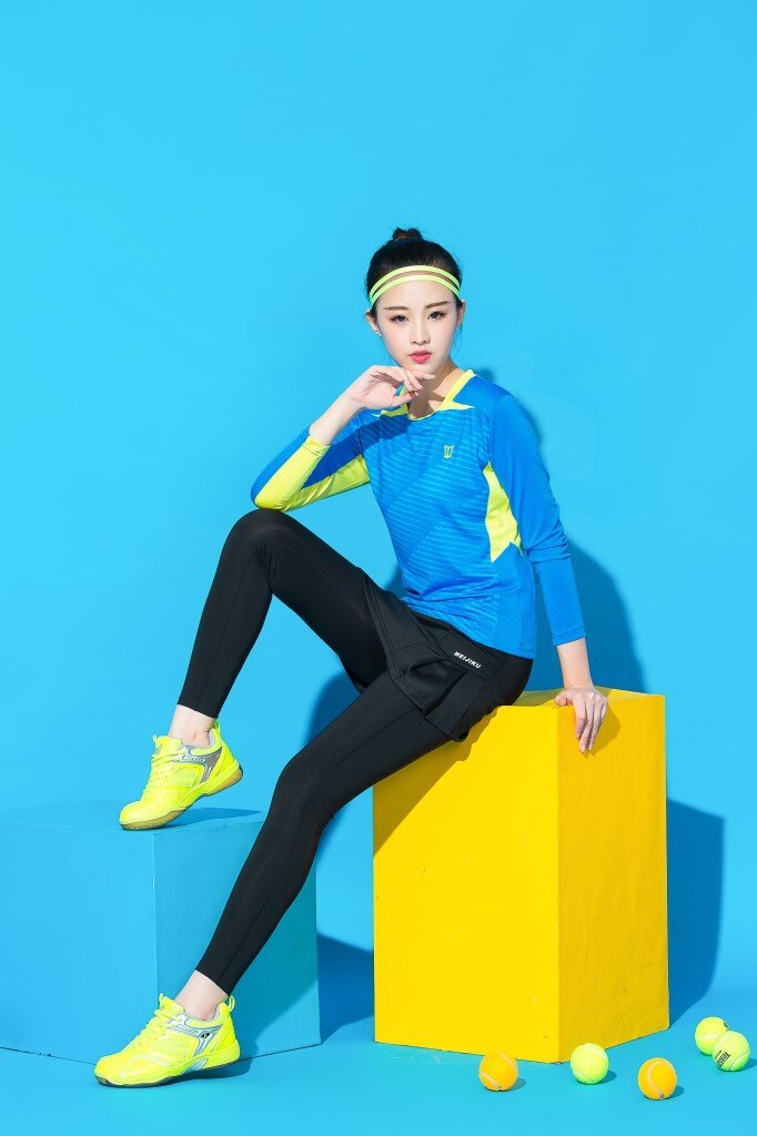 Costume de Tennis de Table, combinaison de Badminton pour femmes, Culottes, vêtements à séchage rapide, manches longues, tenue de sport