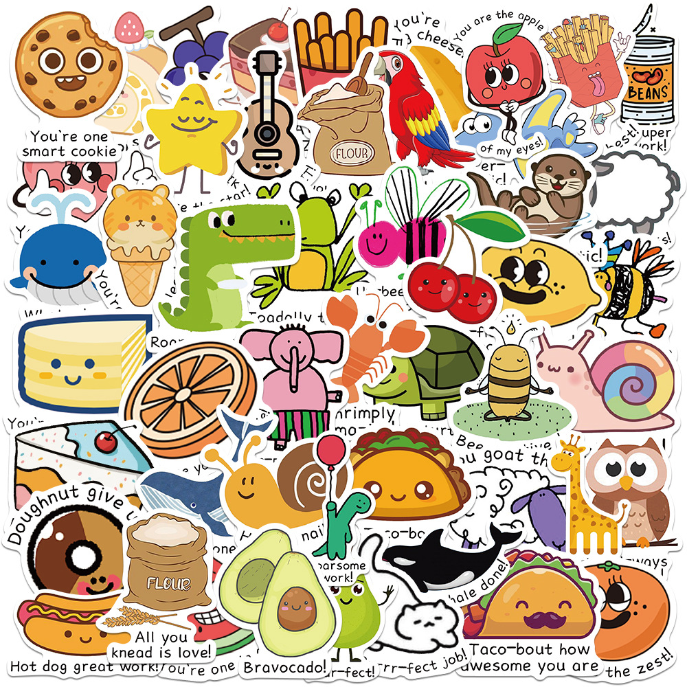50/100 Stuks Punny Beloningen Stickers Schattige Klaslokaal Inspiratie Woorden Stickers Diy Notebook Kawaii Waterdichte Sticker Voor Kinderen Speelgoed
