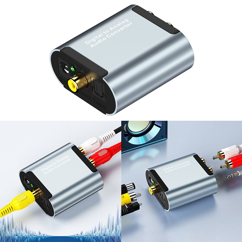 Digital to Analog Audio Converter with 3.5Mm Audio HD Decoder