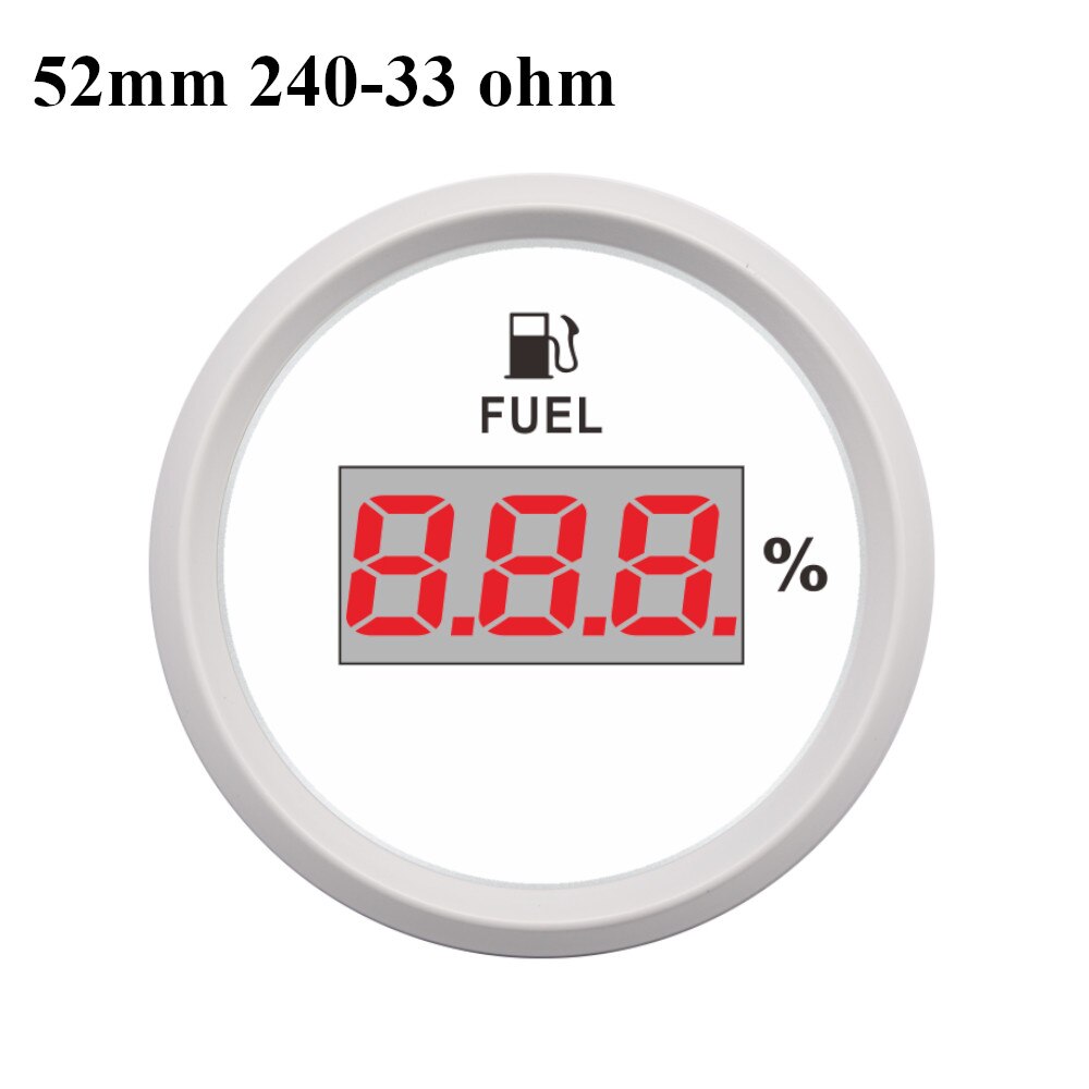 2''52mm Lcd Display Digitale Brandstofmeter Meter 240 ~ 33ohm /0 ~ 190ohm Olie Meter Indicator Met Rode backlight Voor Auto Boot 9-32V: WW 240-33ohm