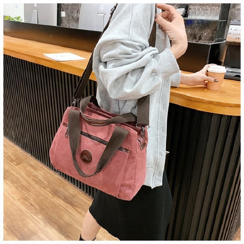 Dame Mode Canvas Handtas Tote Bag Multifunctionele Crossbody Tas Voor Vrouwelijke Grote Capaciteit Schouder Messenger Bags