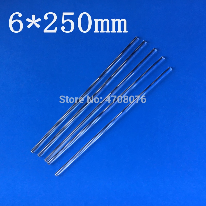 Varilla agitadora de vidrio de borosilicato, 6x250mm, palito agitador de laboratorio transparente/agitador de vidrio muddler para experimento científico