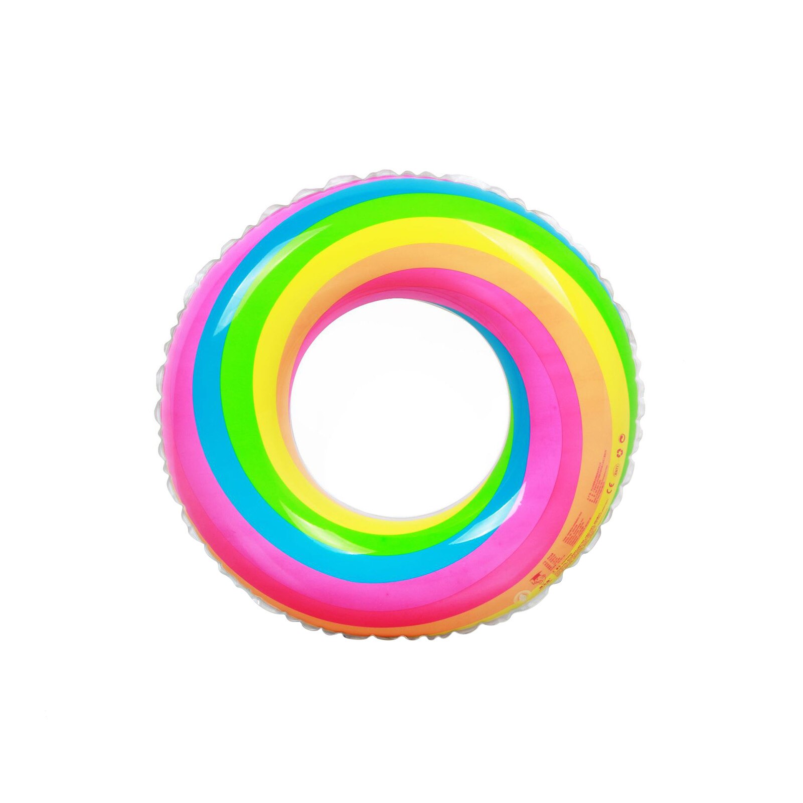 Rainbow Inflatable Swimming Ring Swim Float Colorful Pool Floats PVC Swim Ring For Adults & Kids Summer Beach Water Fun Toy